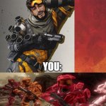 "You've been Bamboozled, look at you!" | WHEN THE GUY YOU SHOT AT DISAPPEARS; YOU: | image tagged in apex legends mirage feeling cute | made w/ Imgflip meme maker