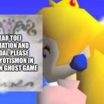 Blank Peach Letter | DEAR TOEI ANIMATION AND BANDAI, PLEASE PUT MYOTISMON IN DIGIMON GHOST GAME | image tagged in blank peach letter | made w/ Imgflip meme maker
