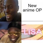 Yellow glass guy | New anime OP | image tagged in yellow glass guy,anime meme | made w/ Imgflip meme maker