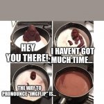 Who knows how to pronounce it? | HEY YOU THERE! I HAVENT GOT MUCH TIME... THE WAY TO PRONOUNCE "IMGFLIP" IS... | image tagged in chocolate monkey melting | made w/ Imgflip meme maker