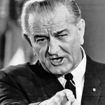 Lyndon B Johnson pointing