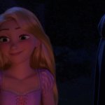 Mother Gothel glaring at Rapunzel meme