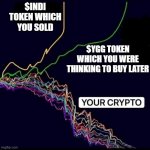 The crypto you sold | $INDI TOKEN WHICH YOU SOLD; $YGG TOKEN WHICH YOU WERE THINKING TO BUY LATER | image tagged in the crypto you sold | made w/ Imgflip meme maker