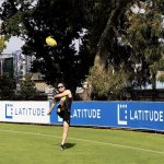 Bottas kicking ball