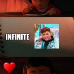 <3 | ME; INFINITE | image tagged in turning red draw,infinite,youtuber | made w/ Imgflip meme maker