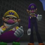 Wario and waluigi threaten meme