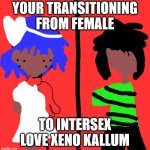 Demon Days Cover | YOUR TRANSITIONING FROM FEMALE; TO INTERSEX LOVE XENO KALLUM | image tagged in demon days cover | made w/ Imgflip meme maker