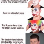 Russian propaganda clown meme
