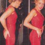 Kim Wilde red dress