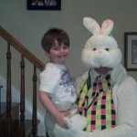 Easter Bunny with creeped out child meme