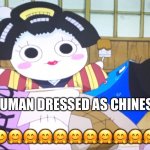 Dengakuman of Bobobo | DENGAKUMAN DRESSED AS CHINESE LADY:; 😊😊😊🤗🤗🤗🤗🤗🤗🤗🤗🤗🤗🤗🤗 | image tagged in dengakuman of bobobo | made w/ Imgflip meme maker