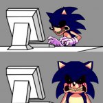 Sonic.exe is pissed after what he saw on the computer