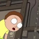 Morty becoming glitched GIF Template