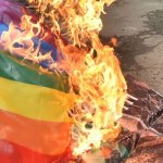 LGBTQ flag burning