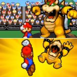 Mario beating Bowser