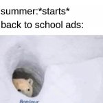 free celery salt | summer:*starts* back to school ads: | image tagged in bonjour | made w/ Imgflip meme maker