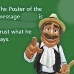 The Poster Of The Message Blank meme