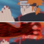 Pain getting grabbed by naruto template