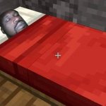 black guy sleeping in minecraft bed meme