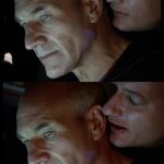 Q Whispers to Picard