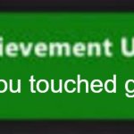 Have you guys unlocked this achievement yet | You touched grass | image tagged in xbox one achievement | made w/ Imgflip meme maker