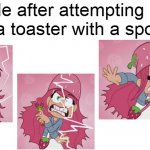The lucky spoon does not fix toasters | Me after attempting to fix a toaster with a spoon: | image tagged in starter pack,strawberry shortcake,strawberry shortcake berry in the big city,memes,funny,funny memes | made w/ Imgflip meme maker