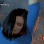 Woman faints from explosion GIF Template