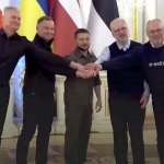 Presidents of Poland, Latvia, Ukraine, Lithuania and Estonia meme