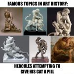 Hercules wresting cat