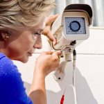 Hillary tampering with security camera