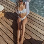 Bikini girl on dock