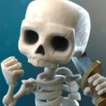 crash royale ? | CRASH ROYALE :SKULL:; BOTTOM TEXT | image tagged in success skeleton clash royale,skull,skeleton | made w/ Imgflip meme maker