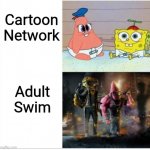 How it Feels to Watch Cartoon Network and Adult Swim. | Cartoon Network; Adult Swim | image tagged in baby spongebob badass spongebob,cartoon network,adult swim | made w/ Imgflip meme maker