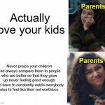 Asian parents be like: | Parents; Actually love your kids; Parents; Never praise your children and always compare them to people who are better so that they grow up never feeling good enough and have to constantly outdo everybody else to feel like their not worthless | image tagged in zendaya drake meme | made w/ Imgflip meme maker