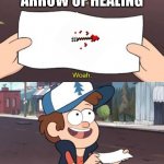 Truly Rubish | ARROW OF HEALING | image tagged in wow this is useless,minecraft | made w/ Imgflip meme maker
