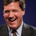 Tucker Carlson laughing at the morons who watch his show meme