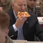 Joe biden eating Pizza