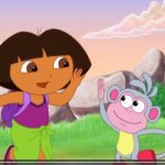 Dora & Boots High Fiving