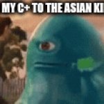 Titles are hard | ME SHOWING MY C+ TO THE ASIAN KID WITH AN A- | image tagged in gifs,school,monsters vs aliens | made w/ Imgflip video-to-gif maker
