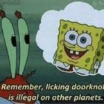 Spongebob Licking Doorknobs template