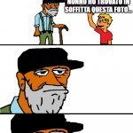 che Favola la Salernitana | NONNO HO TROVATO IN SOFFITTA QUESTA FOTO... SIEDITI FIGLIOLO, TI RACCONTERÒ UNA STUPENDA FAVOLA | image tagged in i'm going to tell you a great story | made w/ Imgflip meme maker