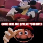 Mario gonna steal your liver | OH BOY MY FAVORITE SEAT! COME HERE AND GIVE ME YOUR LIVER; *SCREAMS* | image tagged in oh boy my favorite seat,mario,liver,memes | made w/ Imgflip meme maker