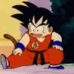 kid goku stretch GIF Template