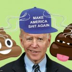 Biden poop heads symbol blue hat