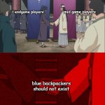 Hokage Agreement | endgame players; mid game players; blue backpackers should not exist | image tagged in hokage agreement | made w/ Imgflip meme maker