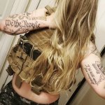 Patriotic American Woman  Tattoo Constitution