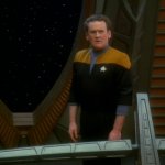 Miles O'Brien The Chief Deep Space Nine In Front Of Window