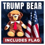 Trump bear includes flag meme