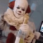 Pennywise drinking a drink GIF Template