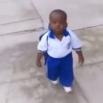 Kid walking to school GIF Template